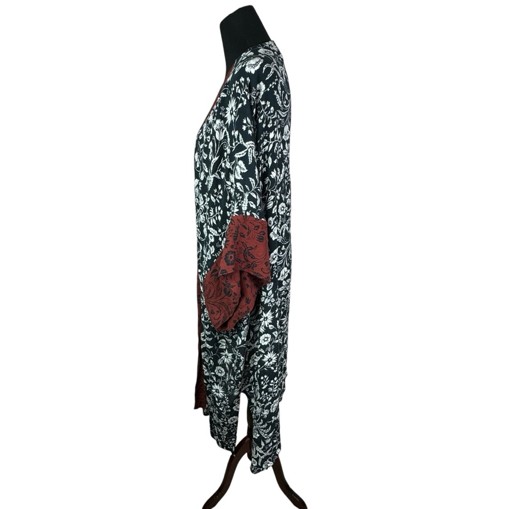 Treasure & Bond Nordstrom Border Print Duster Open Front Cardigan, One Size - Picture 5 of 12